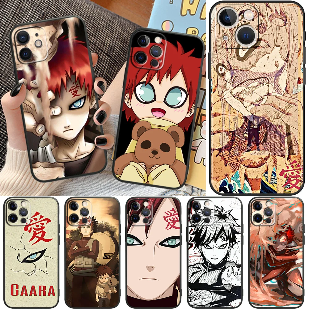 

Anime Naruto Gaara For Apple iPhone11 12 13 Pro Mini X XR XS Max 7 8 Plus Black luxury Silicone Soft Phone Case