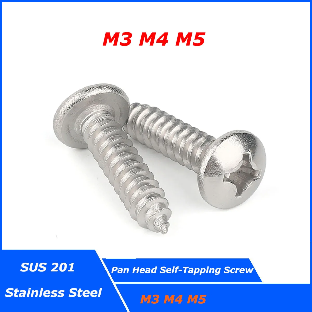 

Саморезы Из Нержавеющей Стали, 5-100 шт., M4, M5, M6, SUS 201