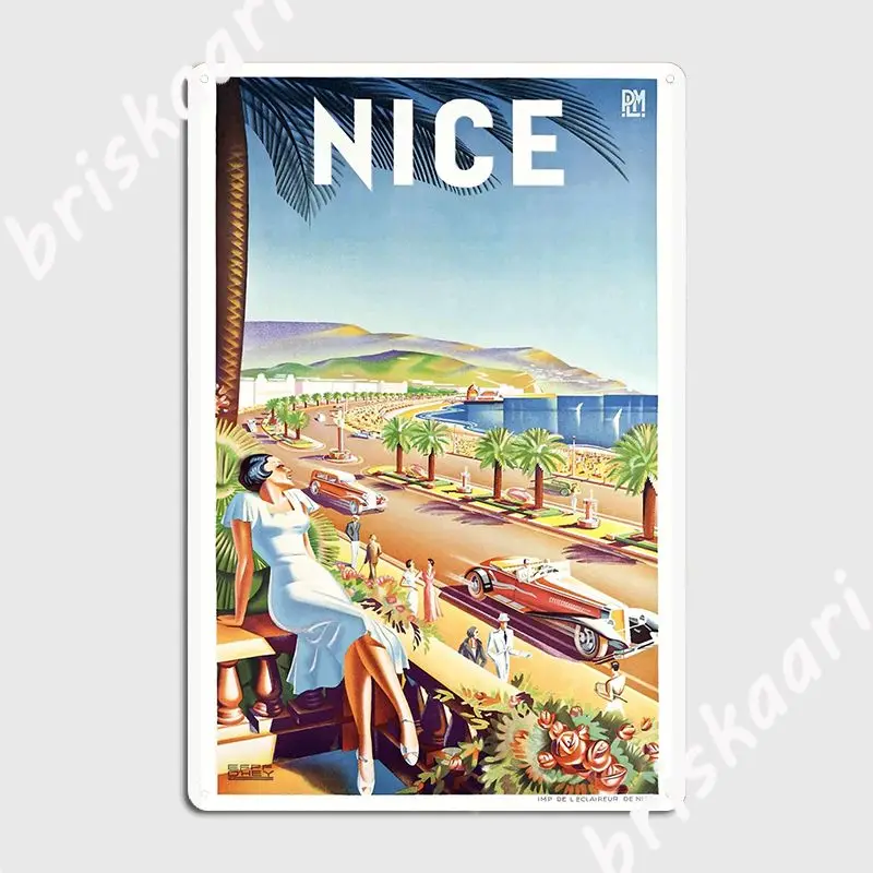 

1935 красивый французский постер для путешествий, металлический постер с табличкой, украшение для гаража, для дома, стены, паба, дизайнерский ...