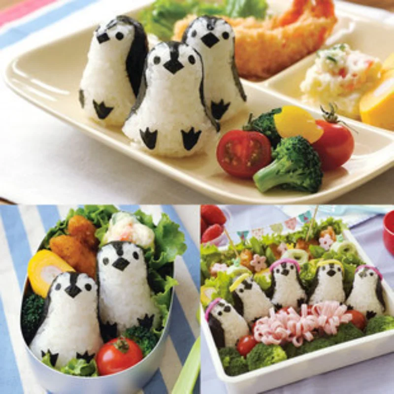 

1 Set Plastic Sushi Nori Rice Mold Punch Pad Bento Tool Penguin Sushi Maker Sandwich Rice Ball Bento Maker Cooking Tool