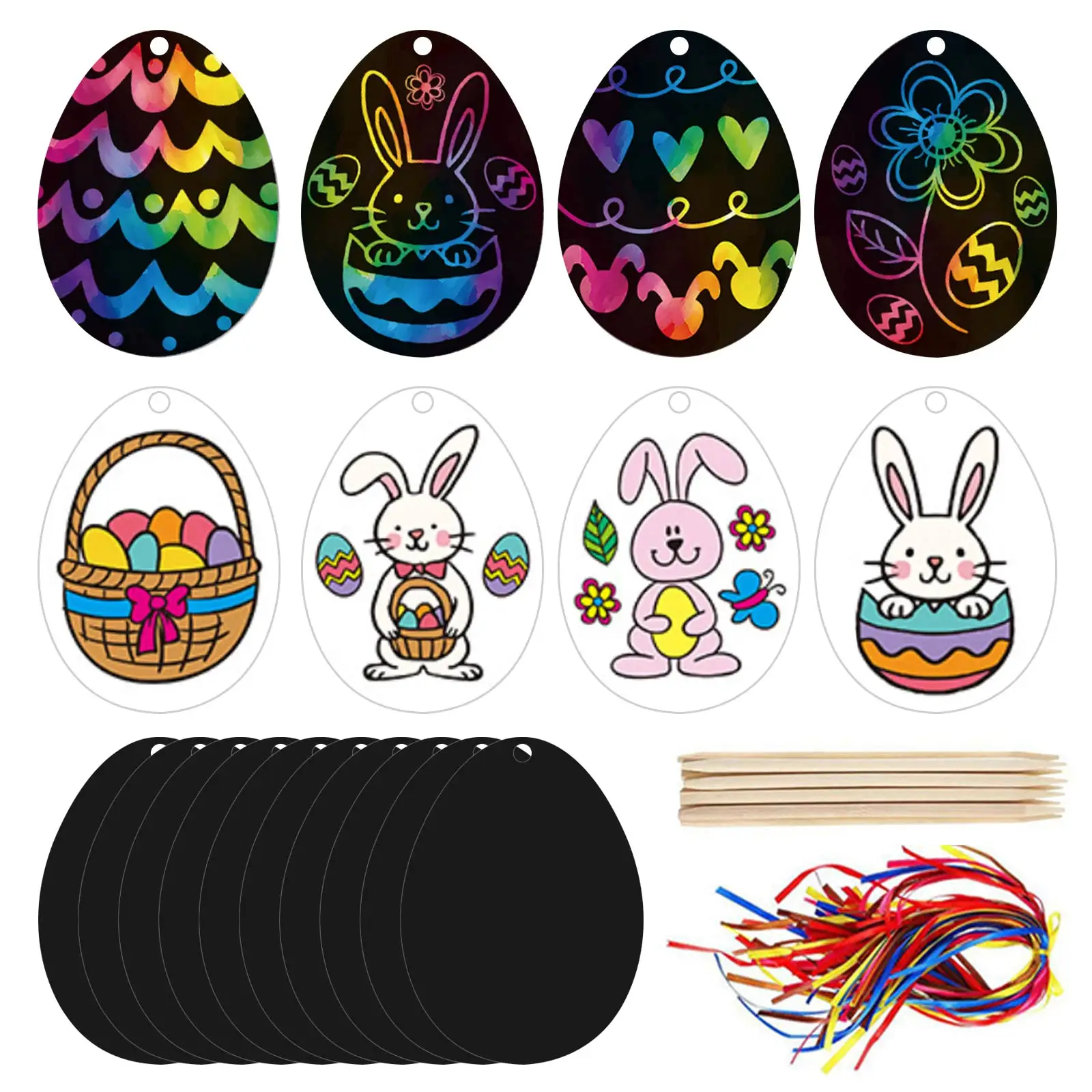 

Easter Egg Kids Scratch Paintings Art Set Drawings Paper Card Baby DIY Educational Toys Children Birthday Gifts classes for kids
