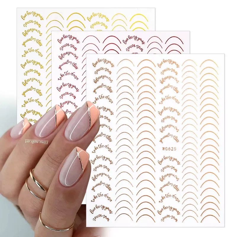 

Style Nail Sticker Stripe Lines 3D Stickers Nail Art Rose Gold Striping Tape Nail Sticker Gel Polish Decals for Manicure