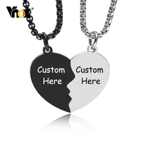 vnox free custom couple love necklaces for women men2pcsset heart puzzle pendants with adjustable box chainbff collar jewelry