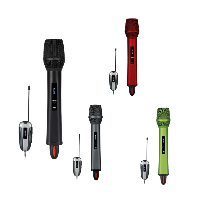 

NEW-Wireless Microphone UHF Metal Dynamic Mic System with Rechargeable for Karaoke Singing Wedding DJ Party Speech
