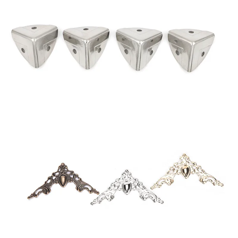

4PCS 26mm Jewelry Wine Gift Box Wooden Case Corner Protector Decorative Antique Silver Style Metal Box Corner Protection