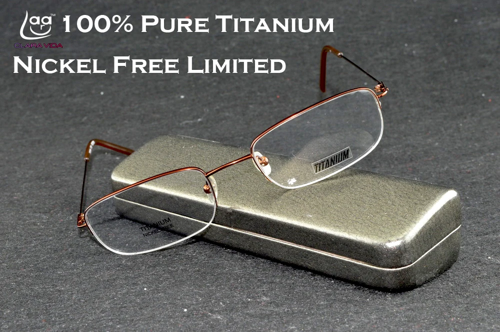 

2019 Eyeglasses Glasses Clara Vida 100% Pure Titanium Nickle Free Unisex 5g Frame For Reading Glasses Prescription -1 To -11 +1