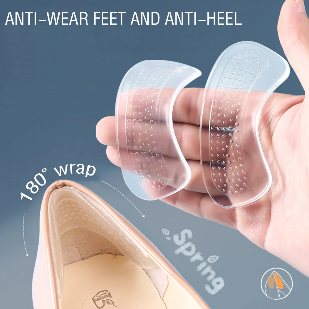 

2Pcs=1Pair Anti-wear Heel Protector Stickers Transparent Silicone Reusable Anti Blister Adjust Shoe Size Foot Care Inserts Pads