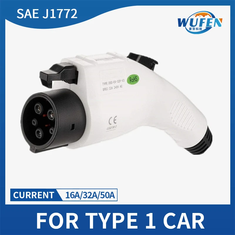 

EV Charger Plug SAE J1772 Connector Type1 16A 3.5KW 32A 7KW 50A For Charging Station Power Supply Equipment Charging Gun Head