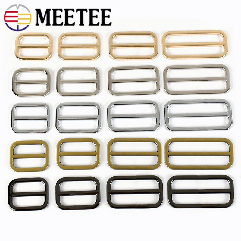 

10/20Pcs 20-50mm Bag Strap Adjust Metal Buckles Backpack Slider Clasp Clothes Belt Buckle Webbing Tri-Glide Hook Sew Accessories