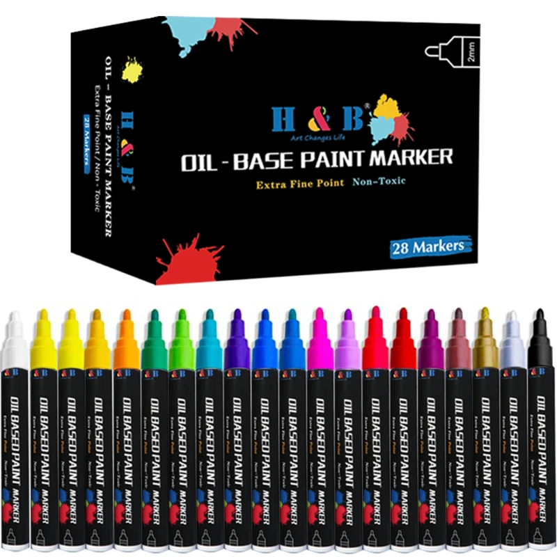 Waterproof And Non-fading Metal Color Marker Silver-white Oil-based Paint Wear-resistant Pen Does Not Shed Hair