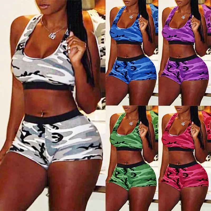 Good Quality Summer Women Fitness Biker Running Two Piece Short Set For Wholesale Shorts For Women