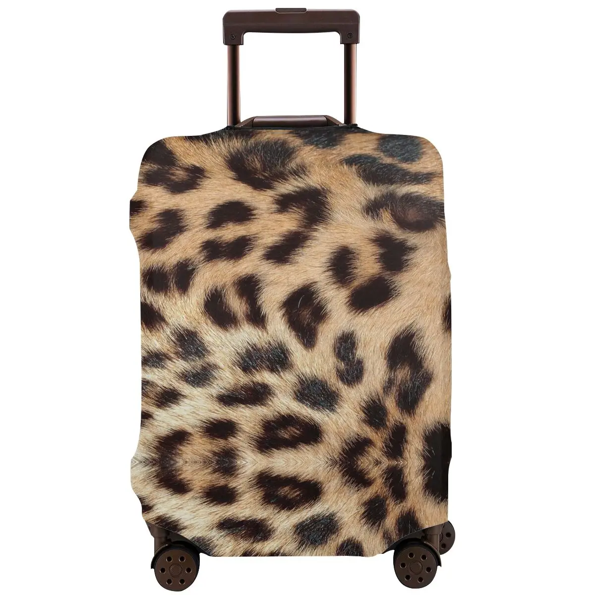 

Защитный чехол для багажа с леопардовым принтом и меховой текстурой, дорожный эластичный чехол на молнии, моющийся защитный чехол для багаж...