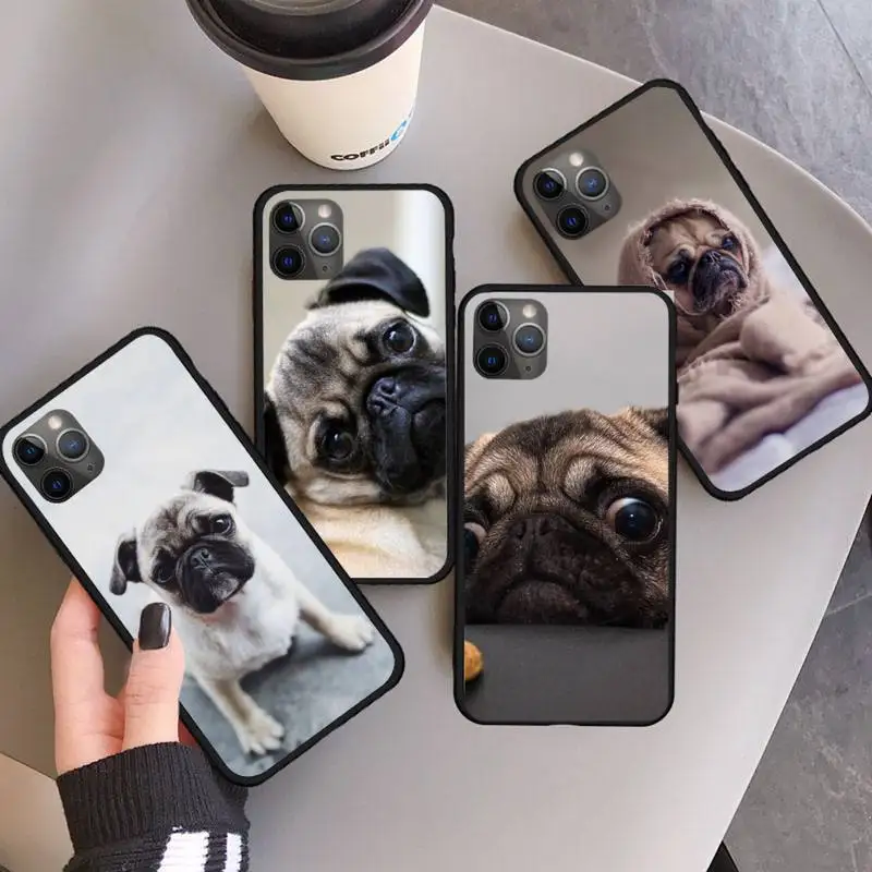 

Cute animal Pug Dog Phone Case For iphone 12 11 13 7 8 6 s plus x xs xr pro max mini