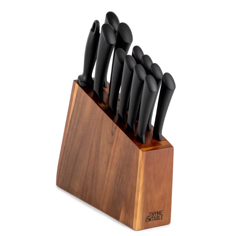 

Набор кухонных ножей из 13 предметов, лезвие из углеродистой нержавеющей стали, эргономичная ручка, дерево акации