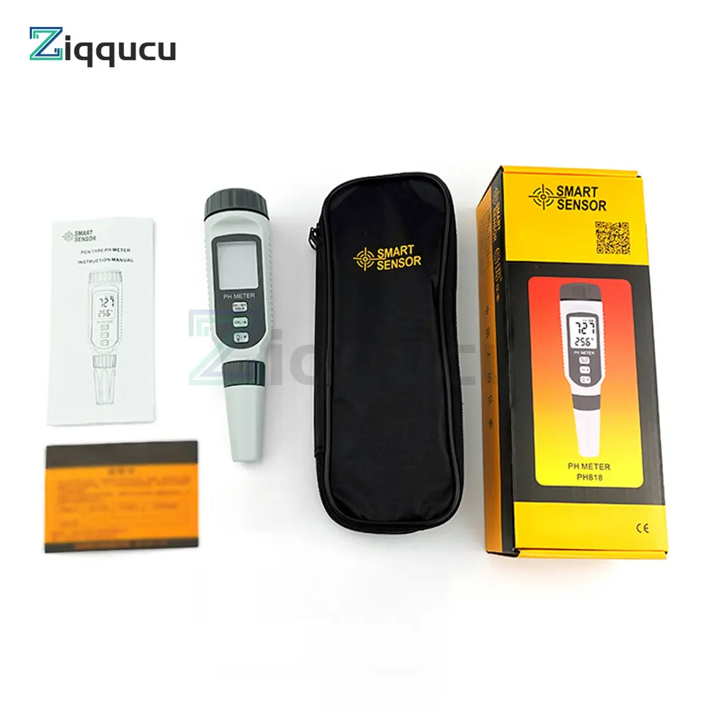 

Professional PH Meter Pen Type PH Water Quality Tester Acidometer for Aquarium Aater PH Acidity Meter Measure ATC Function PH818
