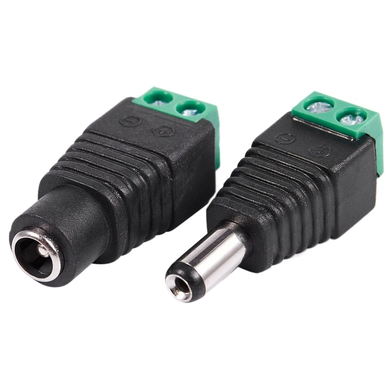

24 Pcs 5.5X2.1Mm Female + Male CCTV DC Power Connector Adapter Repar Part