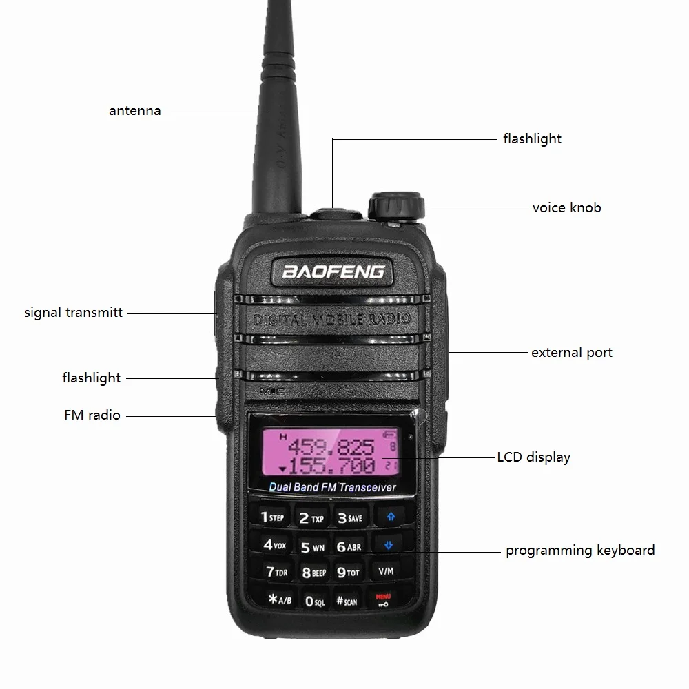 2pcs Baofeng UV-6RA 8W High Power Walkie Talkie VHF UHF Ham Radio Station uv 6ra Scanner Radio Amateur for Hunting Truckers New