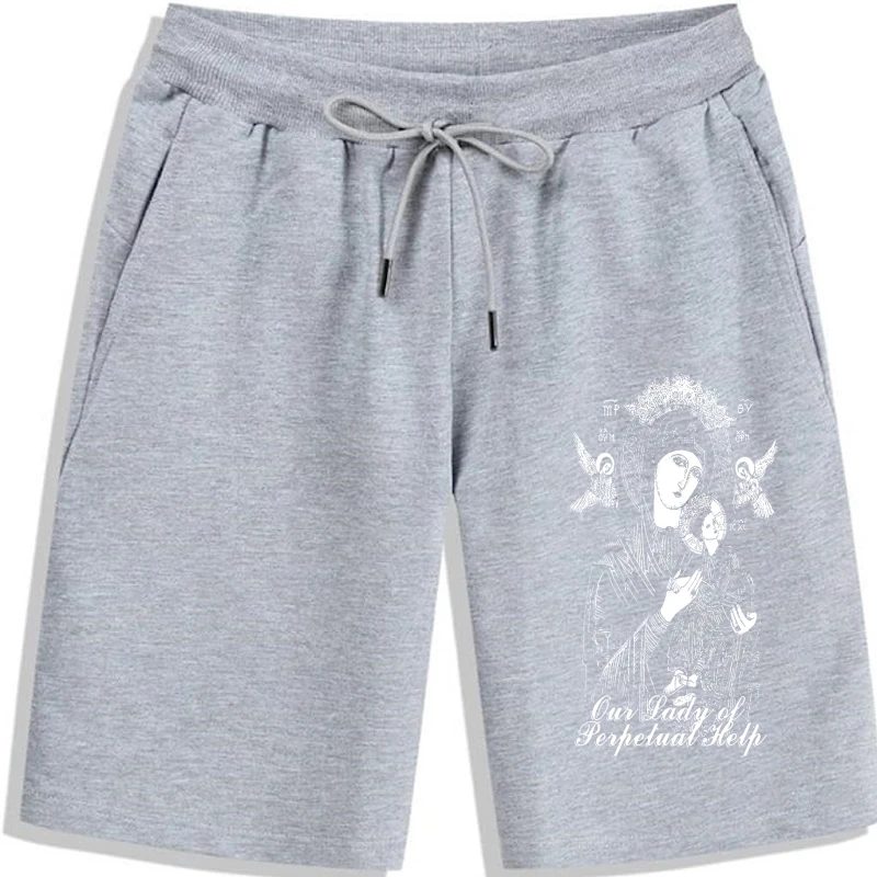 

Our Lady of Perpetual Help Virgin Mary Christian Catholic Shorts Black Leisure Men'S Men Shorts printing cool Cotton
