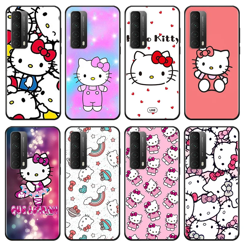 

Cute Hello Kitty For Huawei Y9S Y9 Y8P Y8S Y7P Y7A Y6P Y6S Y6 Y5P Y5 Prime 2018 2019 2020 Soft Black Phone Case