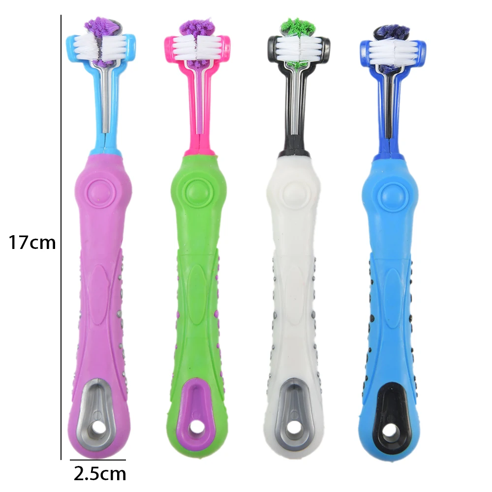 

Лидер продаж, трехсторонняя зубная щетка для собак, зубная щетка для ухода за зубами, чистящая рот собак и кошек, товары для собак