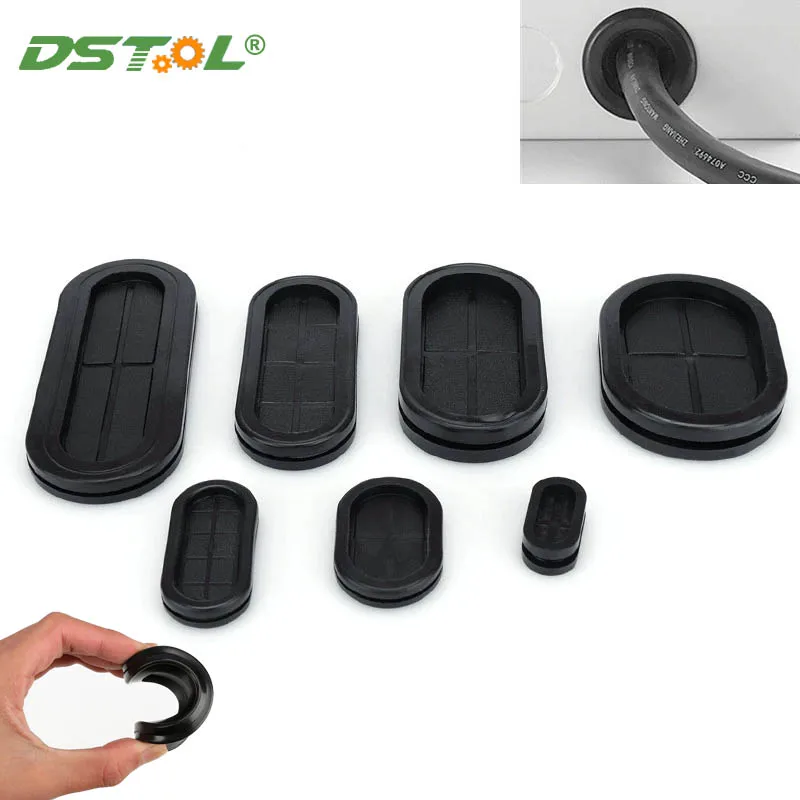 

Black Oval Blanking Grommets Rubber Closed Blind Plug Bung Cable Wiring Protect Bushes Double Sided Protective Wires
