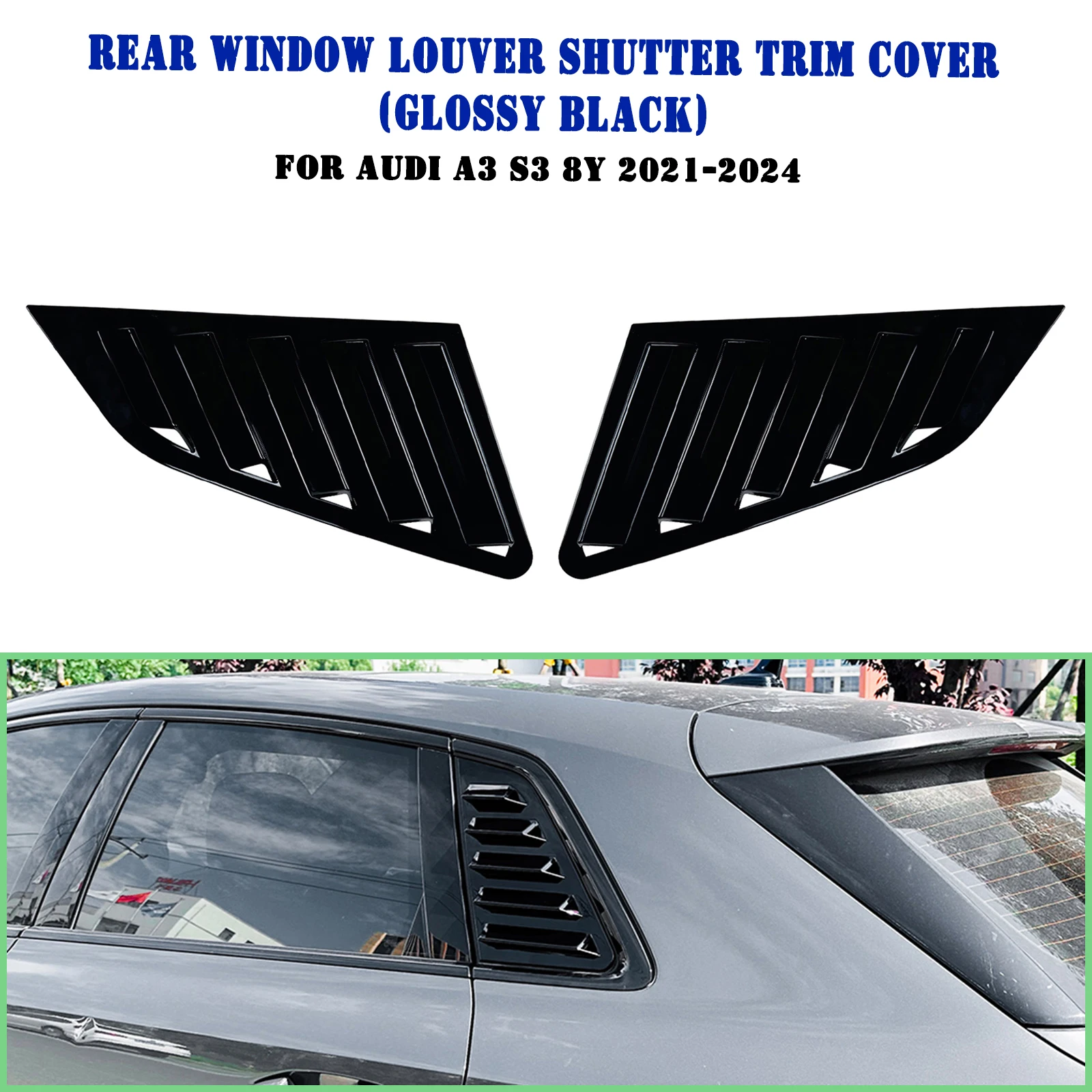Для Audi A3 S3 8Y 2021-2024 автомобильные задние боковые оконные жалюзи отделка затвора из