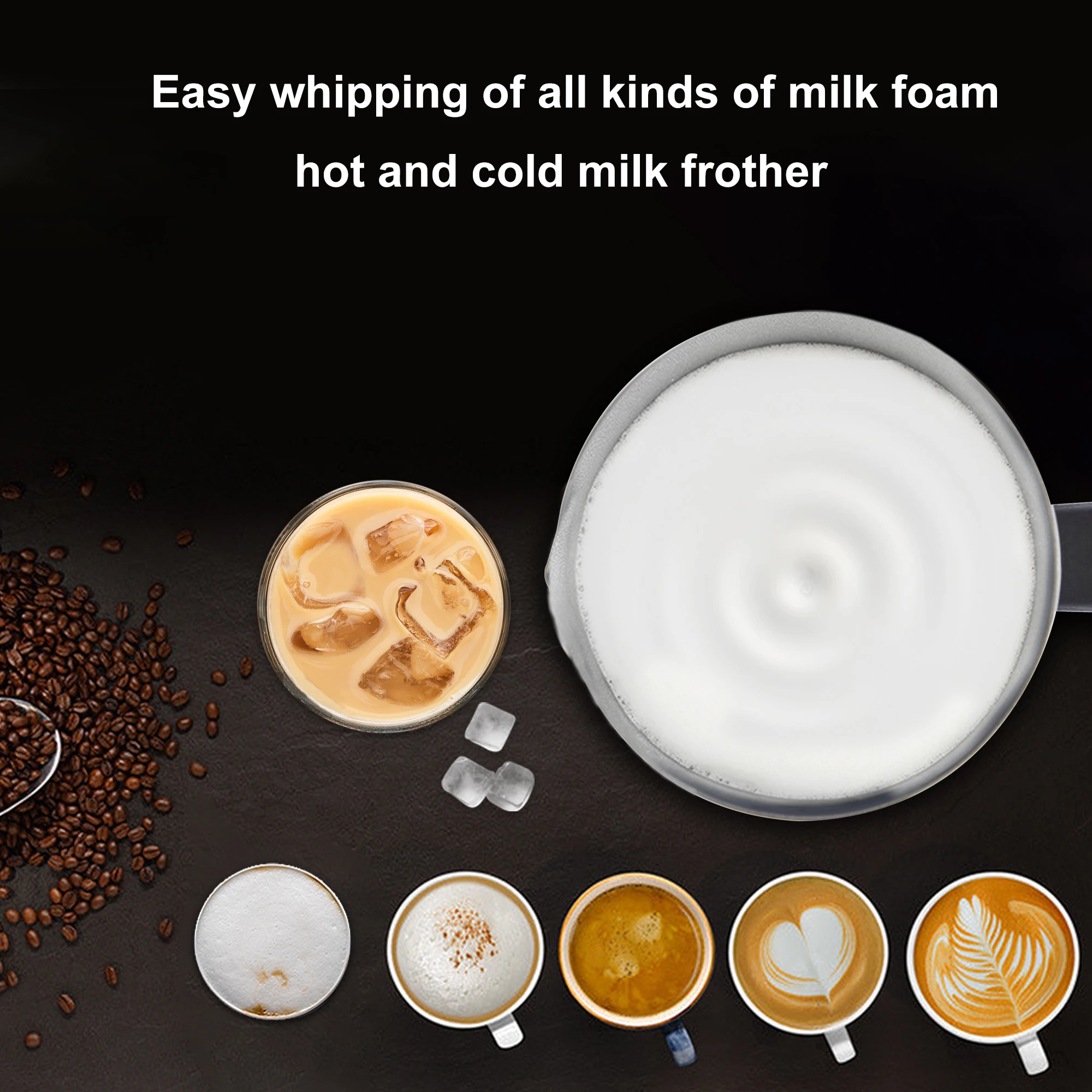 BioloMix Upgraded 4 in 1 Coffee Milk Frother Frothing Foamer Automatic Milk Warmer Cold/Hot Latte Cappuccino Chocolate enlarge