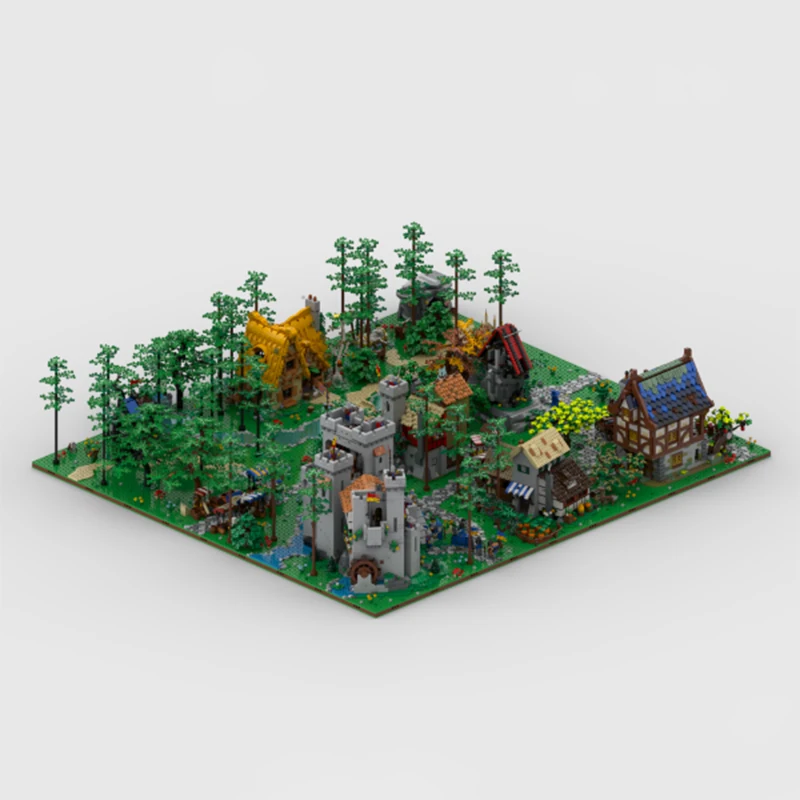 Фото 10522 деталей MOC Средневековая Диорама - Модель Замка для Декорации, Конструктор, 3D-Идея, Развивающий Набор, Подарок на День Рождения, Сборка, DIY Арт №4