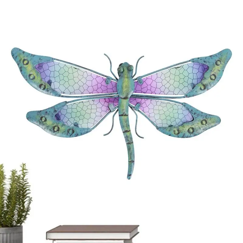 

Metal Dragonfly Wall Art For Garden Decoration And Home Wall Hanging Decor Miniaturas Animal Outdoor Statues Sculptures Yard