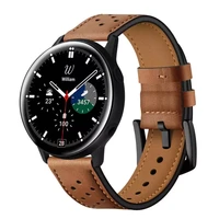 20mm leather strap for samsung galaxy watch 4 classic 46mm 42mm watch breathable bracelet strap for galaxy watch 4 40mm 44mm