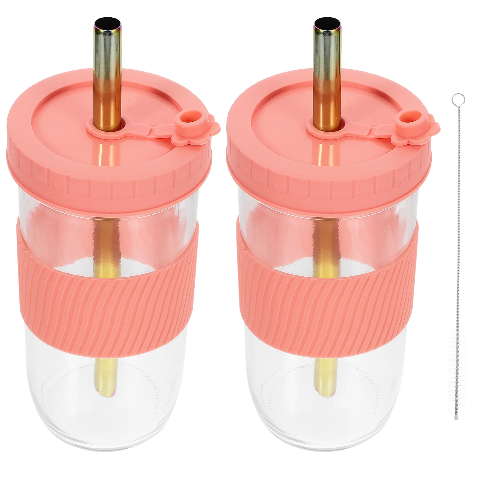 

Питьевая бутылка для воды с широким горлом, стеклянная зеркальная солома, кофейная бутылка с широким горлом, многоразовые зеркальные бутылки для напитков