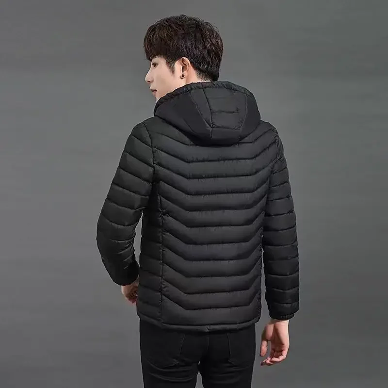 Мужская модная куртка с капюшоном на хлопковой подкладке новая зимняя