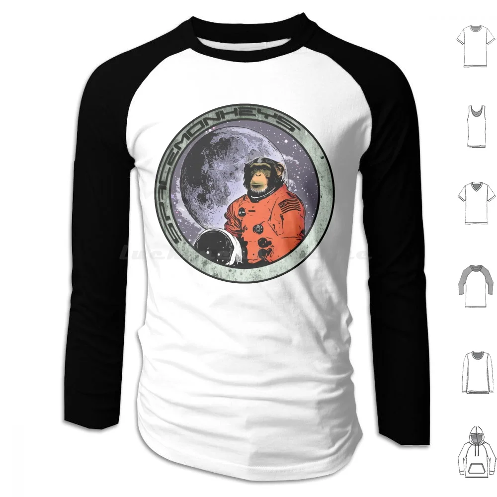 

Space Monkeys Hoodies Long Sleeve Space Monkey Chimp Astronaut Sci Fi Cartoon Spacemonkey Spacemonkeys