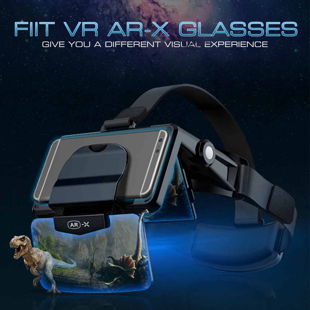 

3D VR Glasses Headset Virtual Reality Headset Cardboard VR Headset For 4.7-6.3 Inch Phone ForFIIT VR AR-X 2021 Helmet