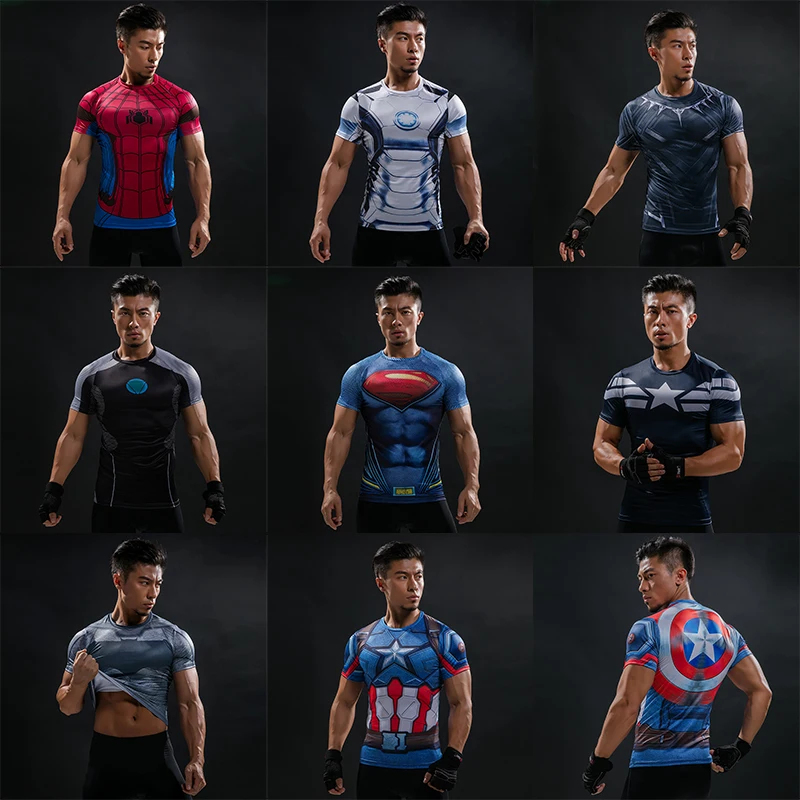 

High Quality Polyester Men Running T Shirt Quick Dry Fitness Shirt Training Exercise Clothes Gym Sport Shirt Tops Lightweight