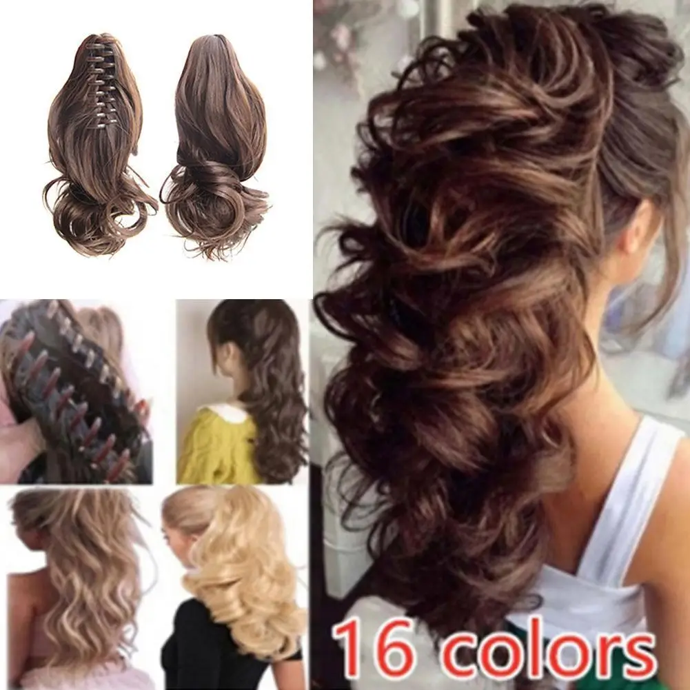

Synthetic 15.7 Inch Wavy Claw Clip Ponytail Braid Hair Extensions For Women Wavy Ponytail Long Natural Curly Hair Tail Hairpiece