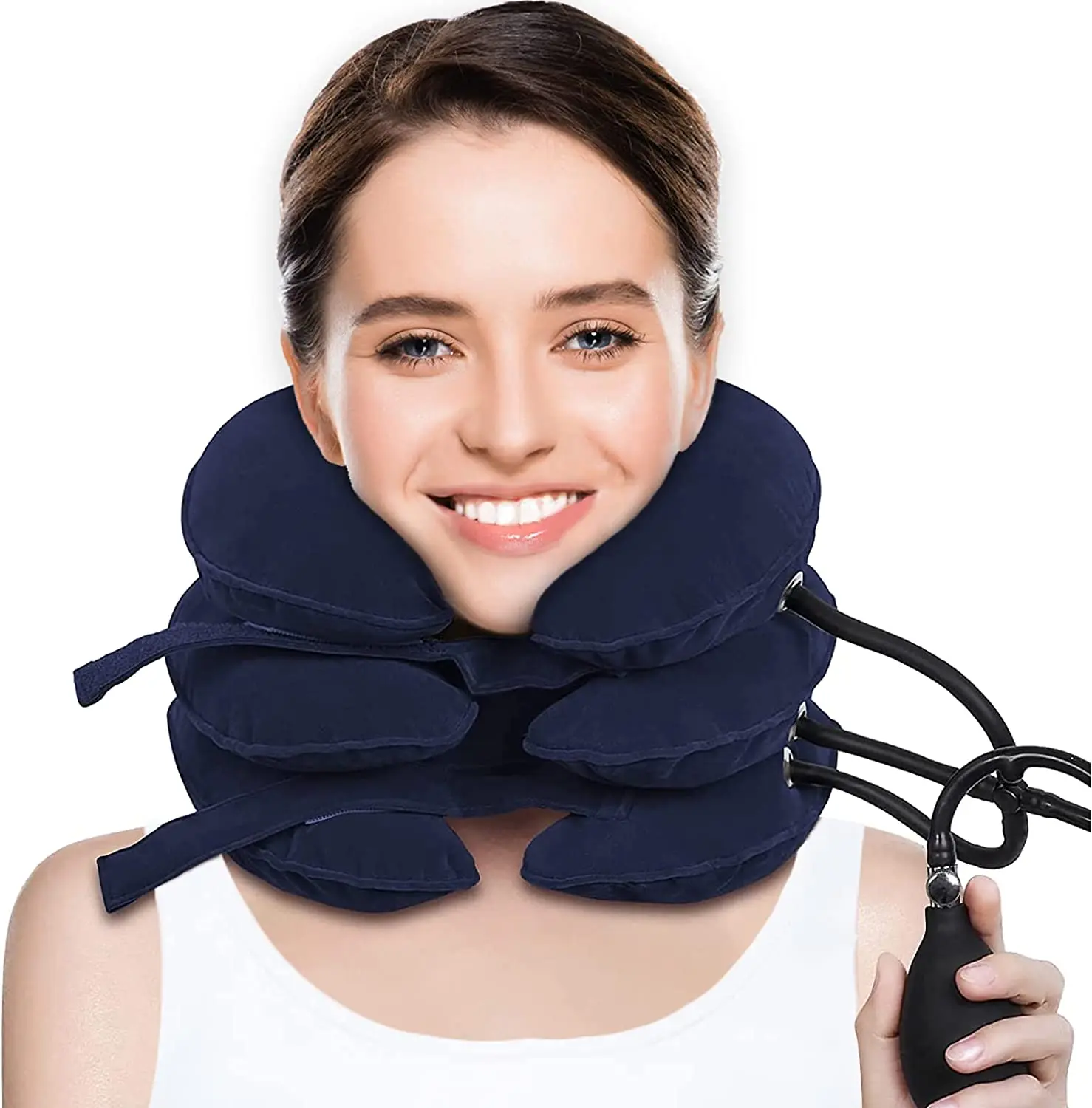 

Neck Traction Device for Pain Relief, Adjustable Inflatable Stretcher Brace, Traction Pillow