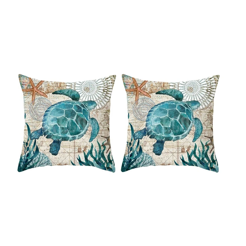 

Mediterranean Ocean Digital Print Peach Skin Pillow Cushion Cover Home Goods 22