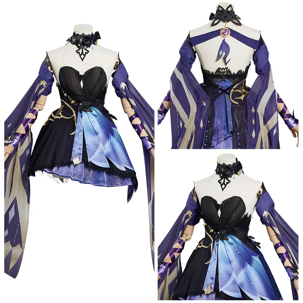 

Genshin Impact Keqing Cosplay Costume Outfits Halloween Carnival Suit