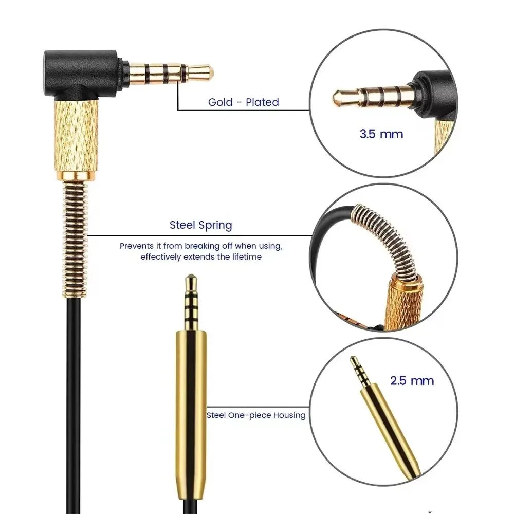 Пружинный сменный кабель-удлинитель OFC для наушников Sennheiser HD 570 590 500 200 210 270 490 Live EH