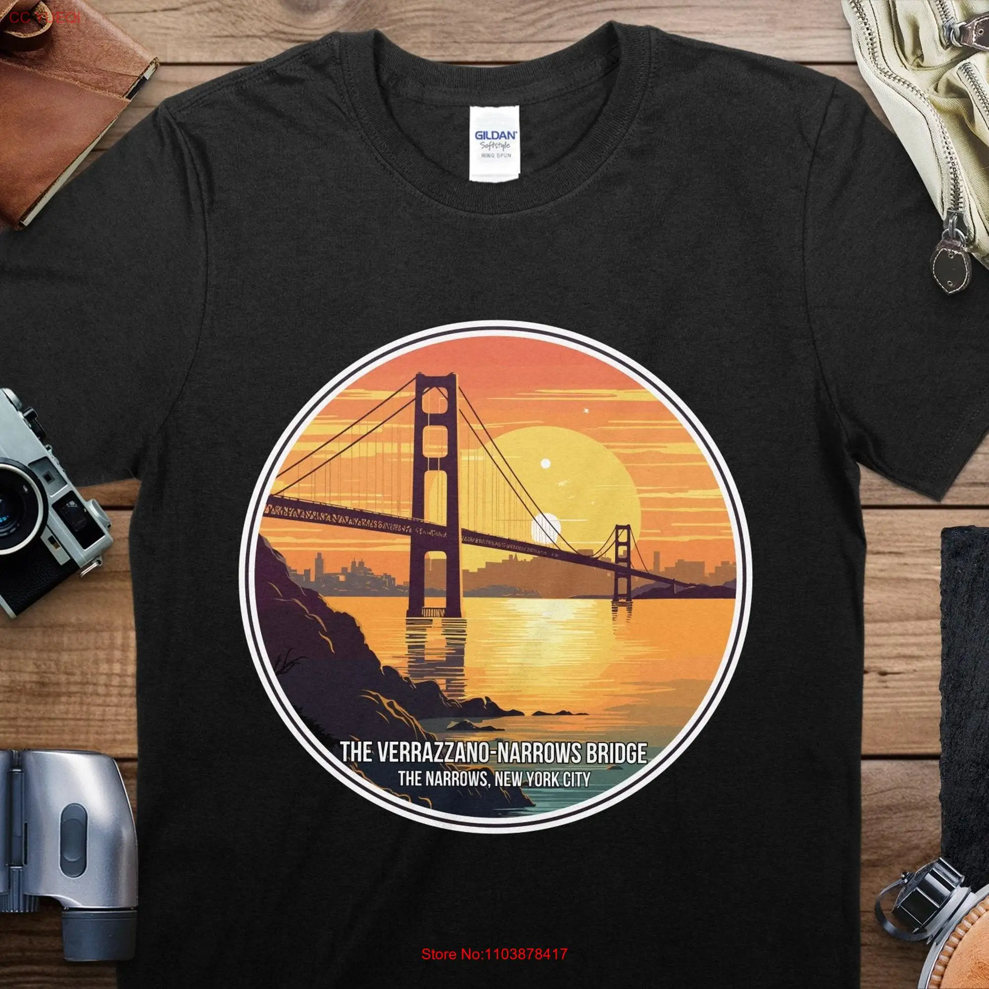 Футболка с длинным или коротким рукавом The Verrazzano Narrow Bridge Travel