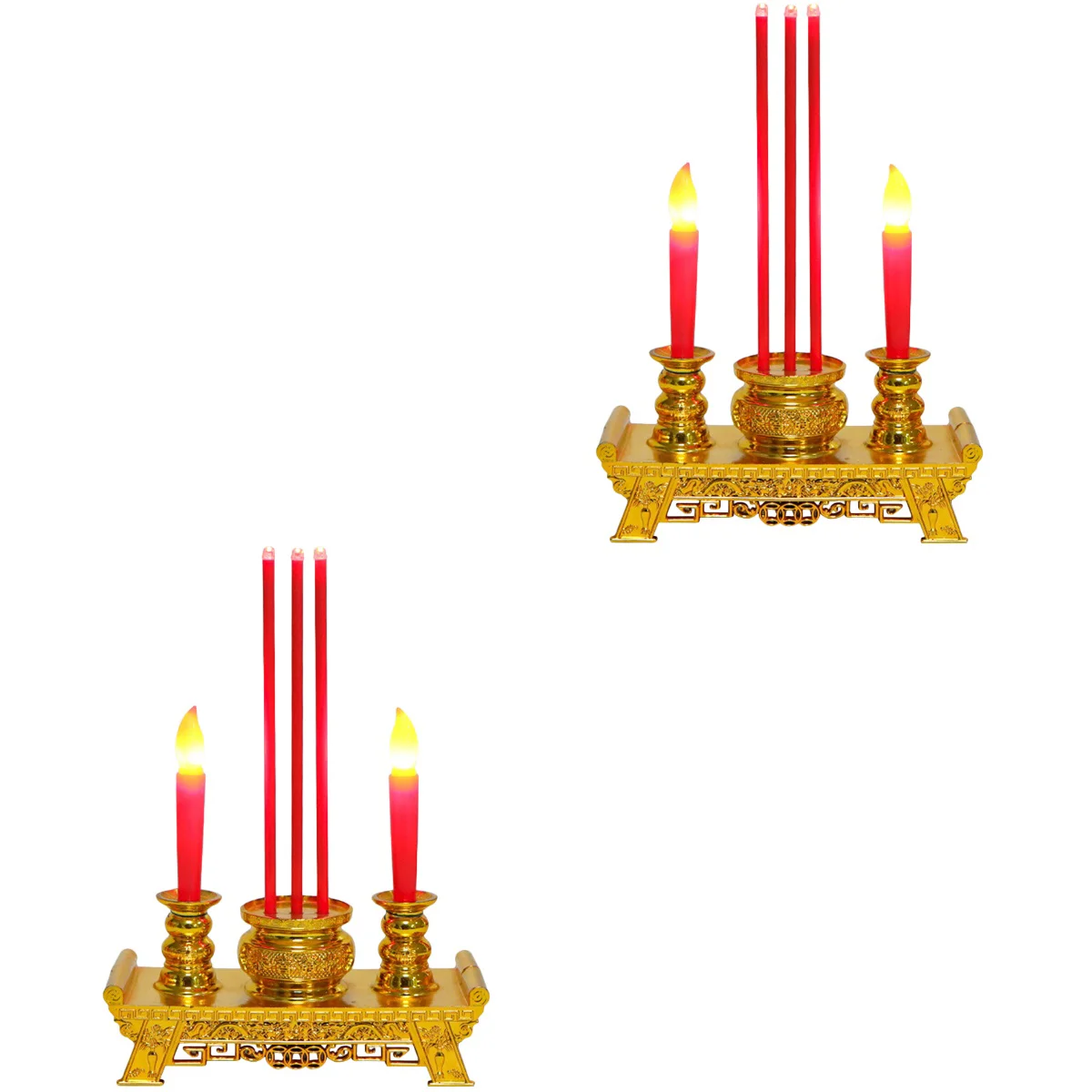 

2x Meditation Decor Chinese Altar Light Decor Lamp Light
