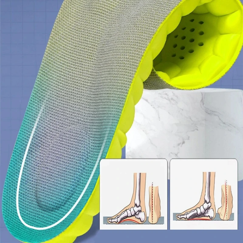 Latex Sports Insoles for Shoes PU Super Soft Running Insole for Feet Shock Absorption Shoe Sole Arch Support Orthopedic Inserts