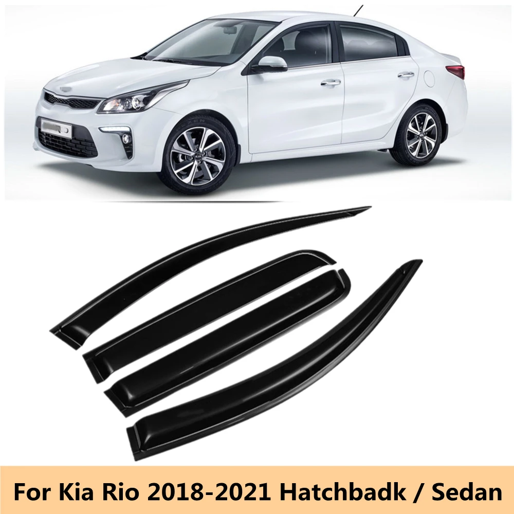 

Car Side Window Visor Deflector Vent Awnings Shelters Rain Guard Protector For Kia Rio 4 Hatchback Sedan 2018 2019 2020 2021+
