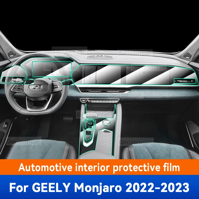 

Для Geely Monjaro 2023 KX11 2021 2022 Автомобильная интерьерная центральная консоль прозрачная зеркальная Защита от царапин аксессуары для ремонта