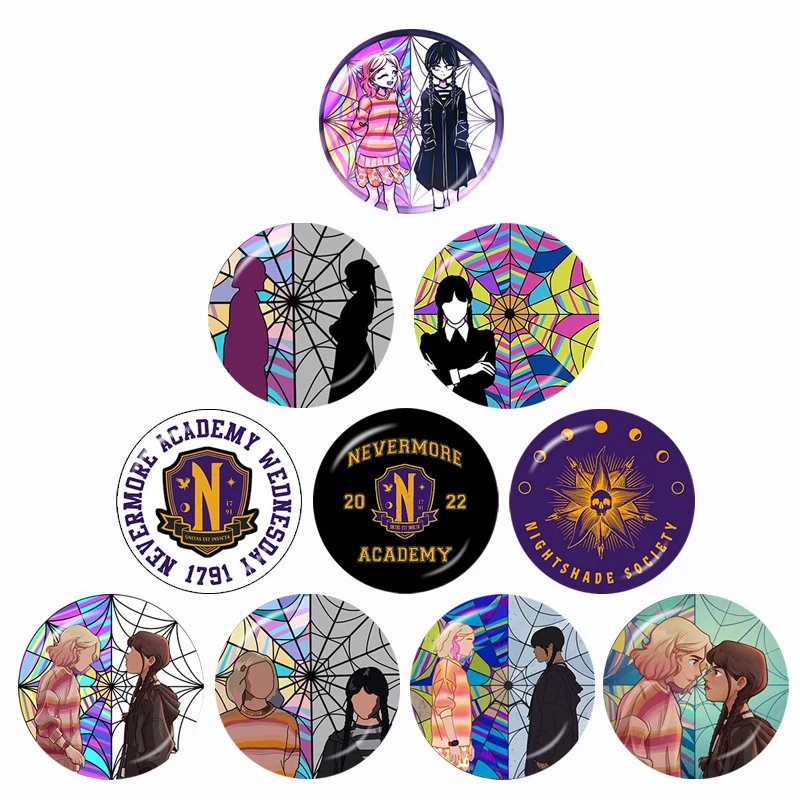 

Nevermore Wednesday 10pcs 12mm/16mm/18mm/20mm/25mm/30mm Round Photo Glass Cabochon Demo Flat Back Making Findings