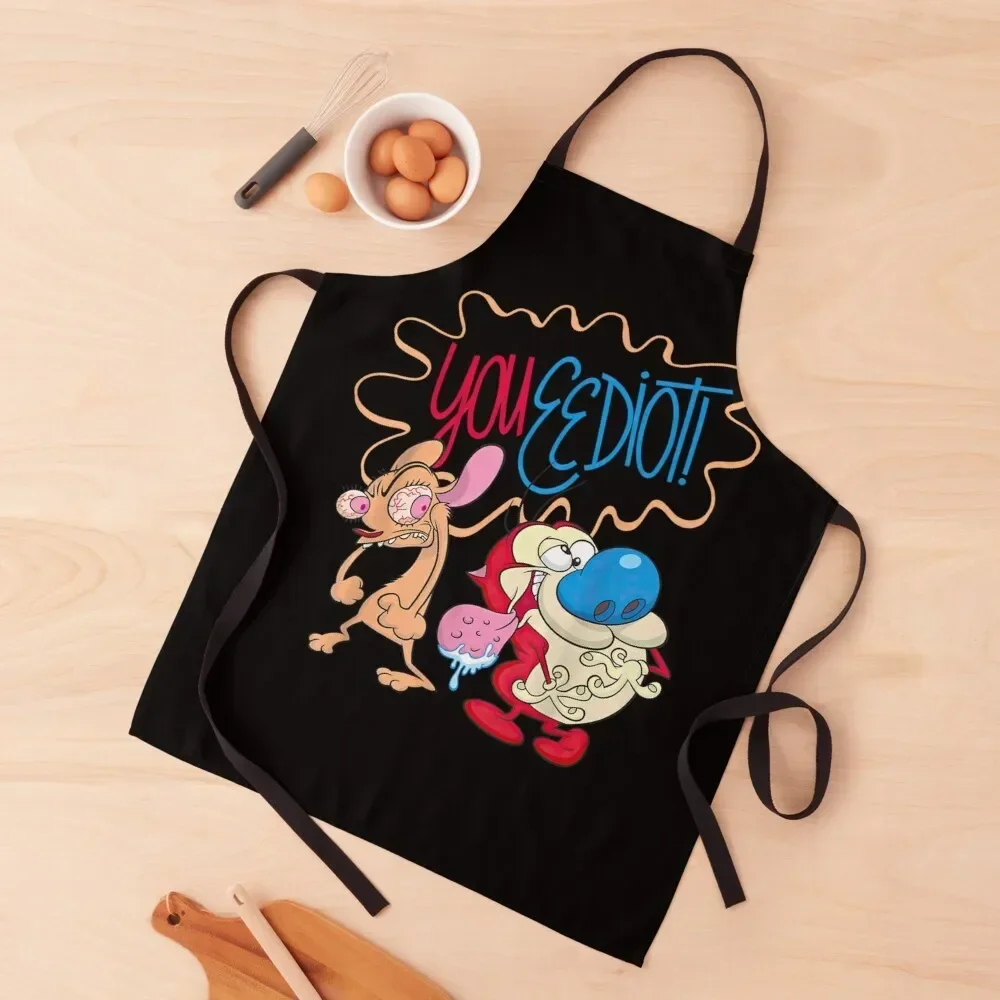 Фартук Ren and Stimpy You Eediot униформа шеф-повара женский водонепроницаемый фартук