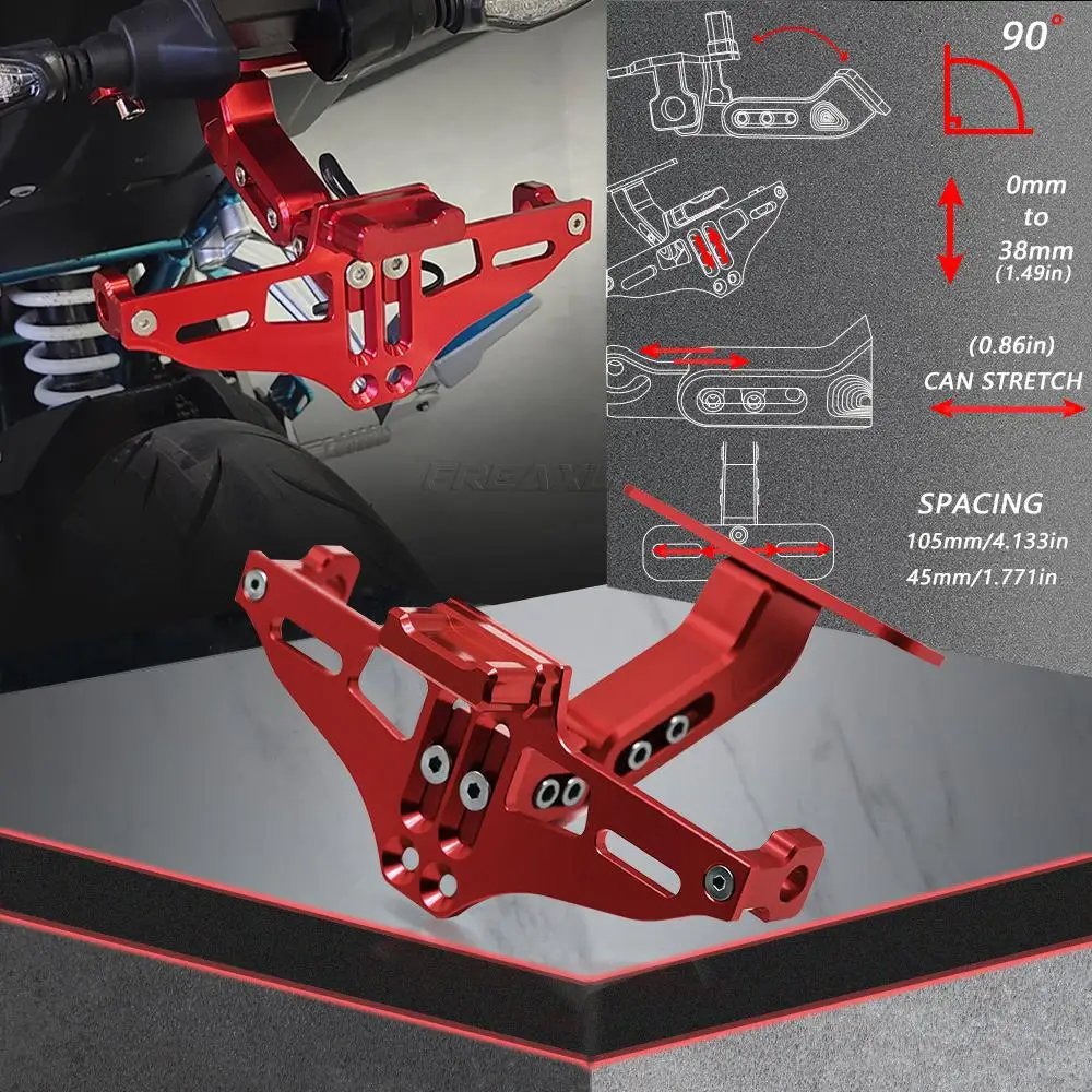 

For Ducati MONSTER 695 696 796 620 400 600/M600 Monster 620/M620 Moto Bracket Frame LED Light Tail Tidy License Plate Holder