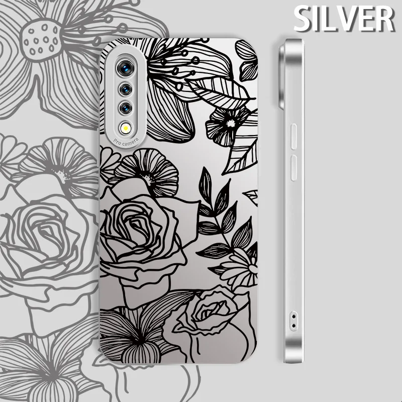 

For vivo S1 Pro Y9S V11 V11i V15 Pro V17 Ruaaia V19 V20 Pro Se V21 4G 5G V21E V23 5G S12 Rose Phone Case