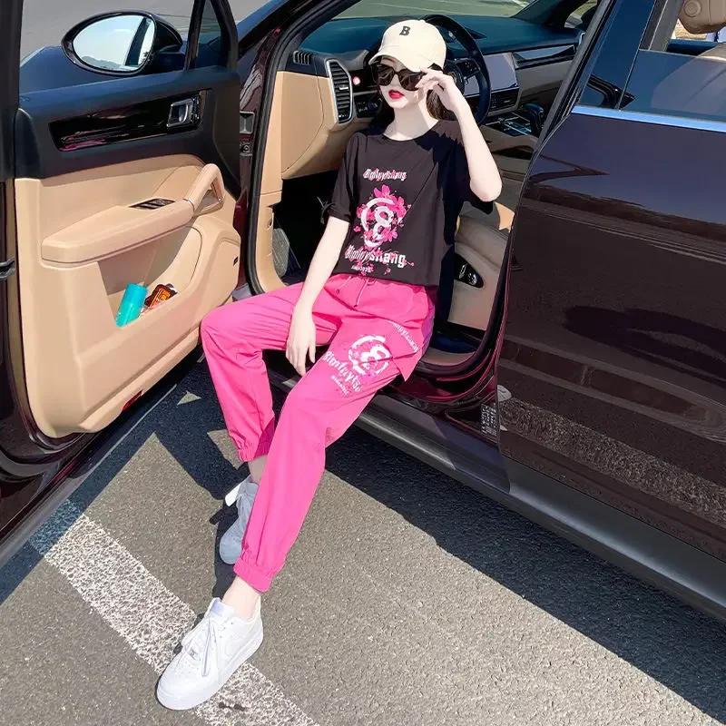 Женский спортивный костюм из 2 предметов свитшота и брюк комплект одежды для